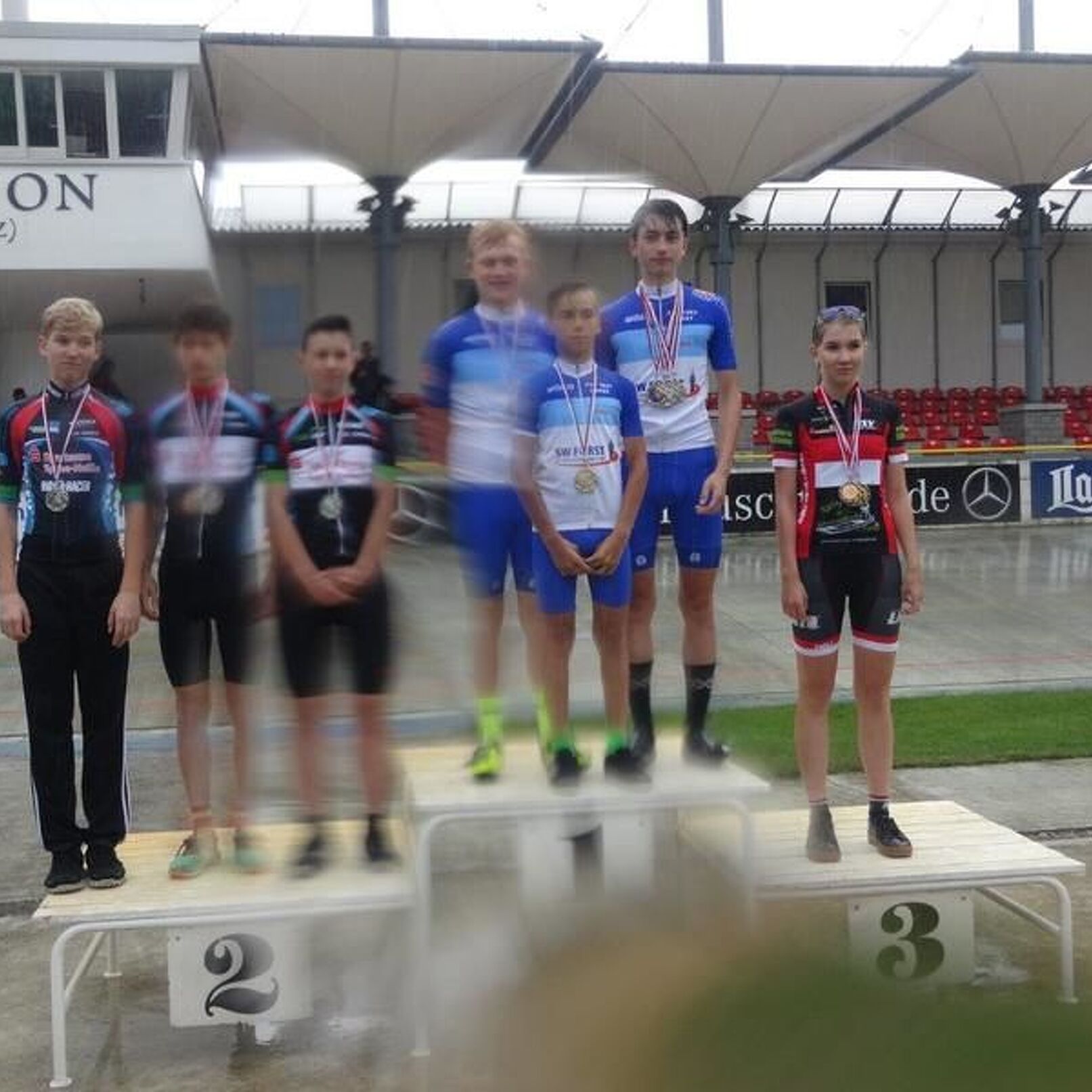 Siegerehrung Teamsprint U15
RSC Cottbus, PSV Forst, RSV Einheit Lübben, v.li.