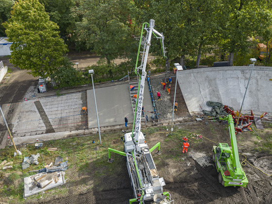 Betonarbeiten Südkurve am 11.10.2023, Foto: Frank Junge