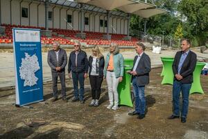 Pressekonferenz Baustart Radrennbahn, Fotos: Frank Junge