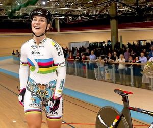 Kristina Vogel brachte mit ihrem Weltrekord über 500 Meter fliegend die Oderlandhalle zum Beben. Foto: Hammerschmidt